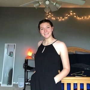 Black romper with pockets